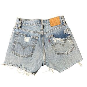 Levi’s Wedgie Denim Distressed Shorts